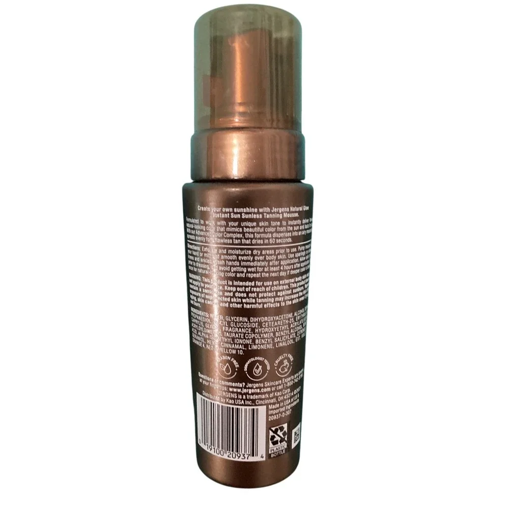 Jergens‎ Natural Glow Instant Sun Light Bronze Sunless Tanning Mousse 6 fl oz